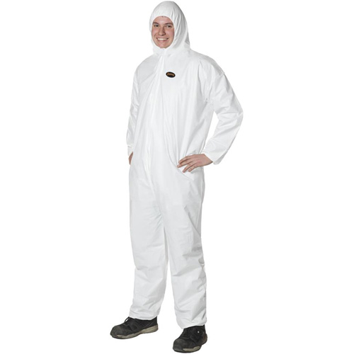 2055 Disposable Coveralls, 4X-Large, White, Microporous