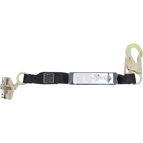 SA-3206-2 Shock Absorbing Lanyard, 2', Snap Hook Center, Snap Hook Leg Ends, Polyester