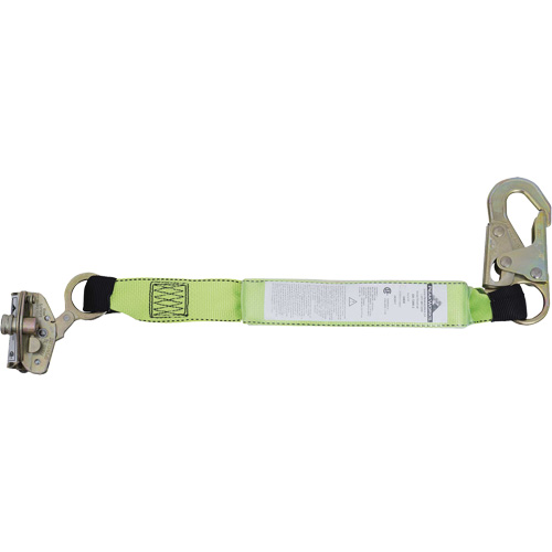 SA-7206-2 Shock Absorbing Lanyard, 2', Snap Hook Center, Snap Hook Leg Ends, Polyester