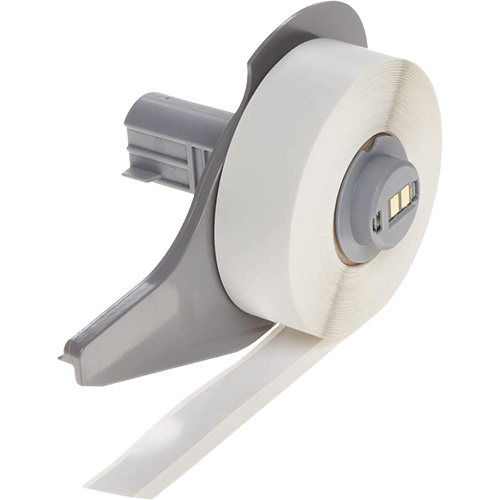 All-Weather Permanent Adhesive Label Tape, Vinyl, White, 0.5" Width