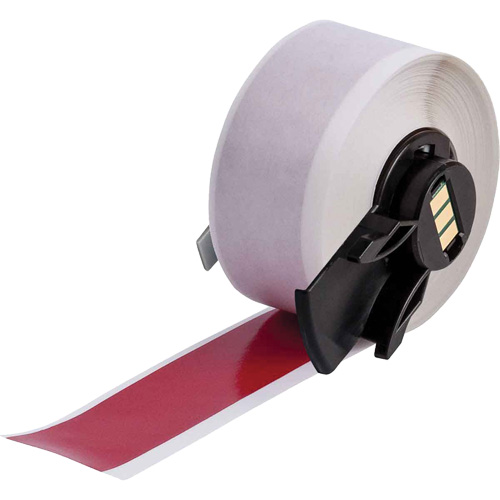 Multi-Purpose Label Tape, Vinyl, Red, 1" Width