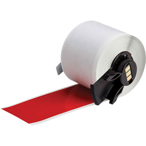 Multi-Purpose Label Tape, Vinyl, Red, 1.9" Width