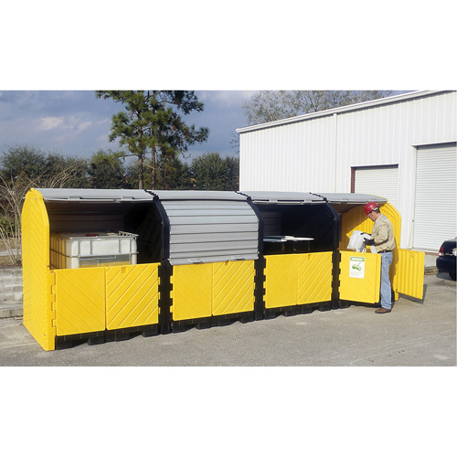 P16 Plus Ultra-Hard Top Spill Pallets® without Drain, 250" L x 79" W x 62" H, 9000 lbs. Load Capacity