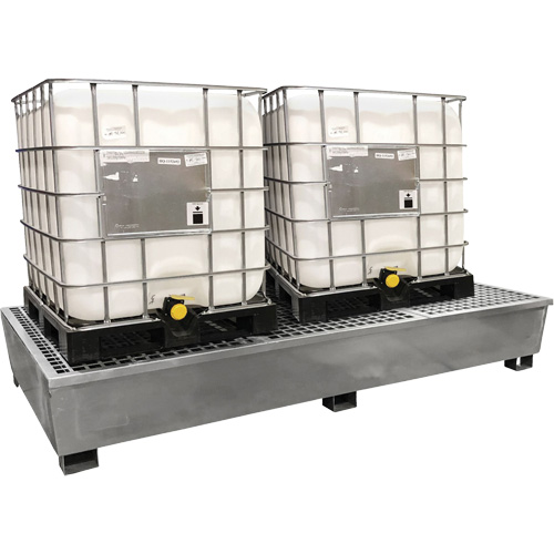 Steel Ultra-Twin IBC Spill Pallet®, 370 US gal. Spill Capacity, 103.8" x 26.8" x 51.1"