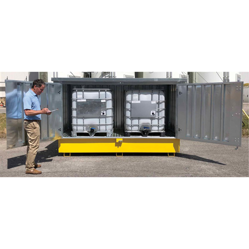 Steel Ultra-Twin IBC Hard Top, 123.4" L x 73.4" W x 66.4" H, 12250 lbs. Load Capacity