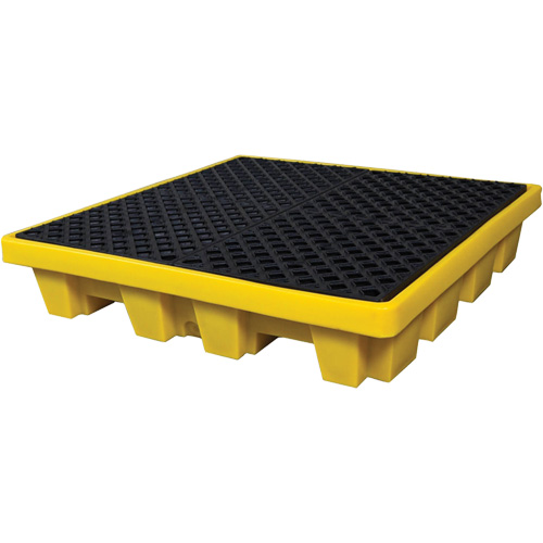 4-Drum Nestable Ultra-Spill Pallet®, 66 US gal. Spill Capacity, 51" x 51" x 10"