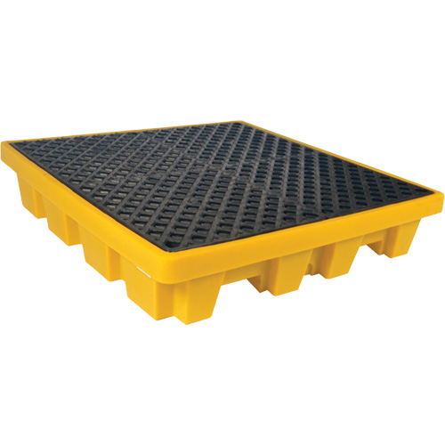 4-Drum Nestable Ultra-Spill Pallet®, 66 US gal. Spill Capacity, 51" x 51" x 10"
