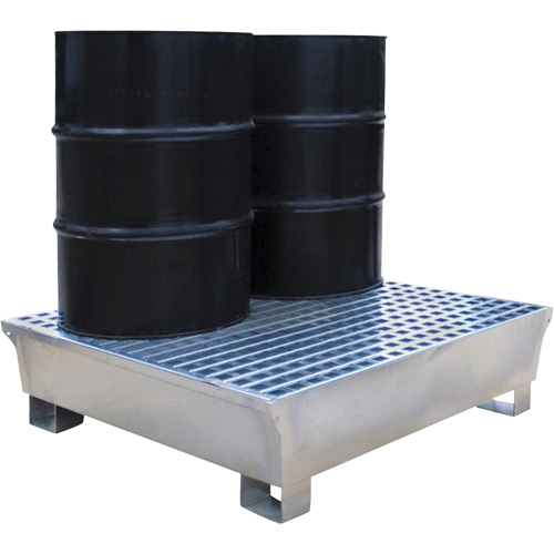 2-Drum Steel Ultra-Spill Pallet®, 68 US gal. Spill Capacity, 47.2" x 31.4" x 17.4"