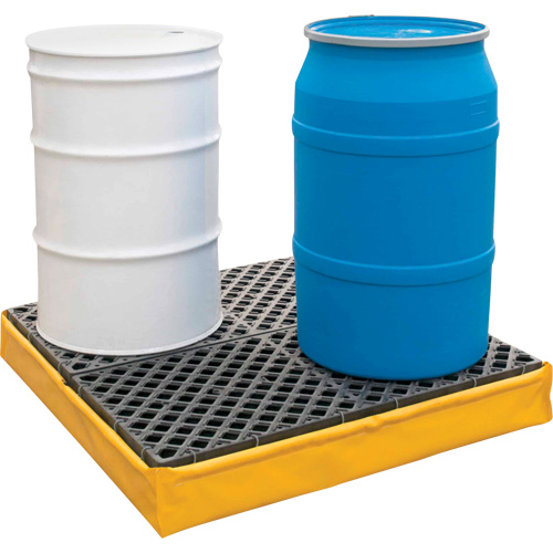 4-Drum Flexible Ultra-Spill Pallet®, 66 US gal. Spill Capacity, 48" x 48" x 7"