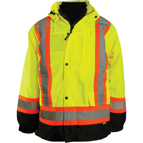 7-in-1 Jacket, Polyester, High Visibility Orange, Large