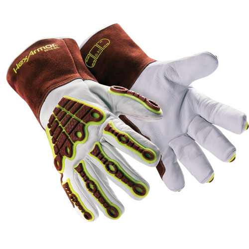 HeatArmor® 5055 Welding Gloves, Grain Goatskin, Size Medium/8