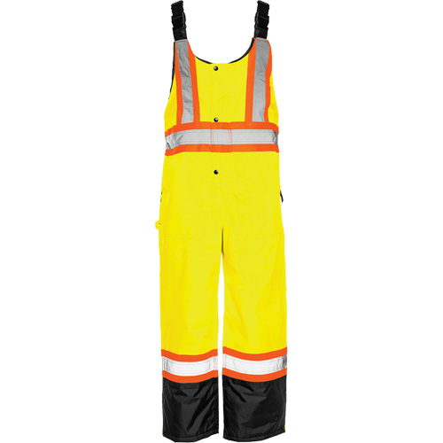 TO1 Winter Traffic Overalls, Polyester, 4X-Large, Black/High Visibility Lime-Yellow