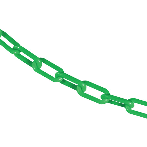 Plastic Safety Chain, Green, 1.5" Link, 50' Length
