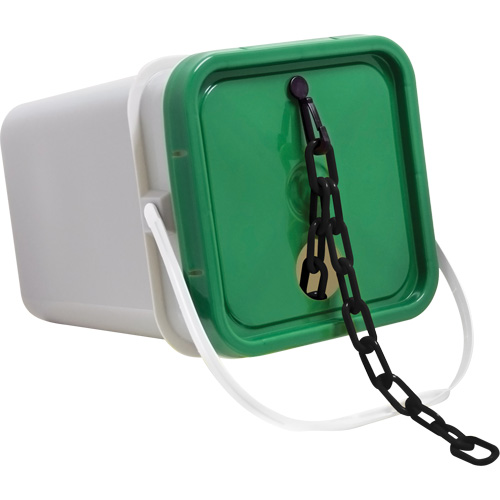 Plastic Safety Chain, Black, 2" Link, 160' Length