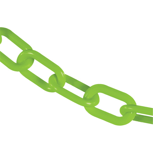 Heavy-Duty Plastic Safety Chain, Green, 2" Link, 500' Length