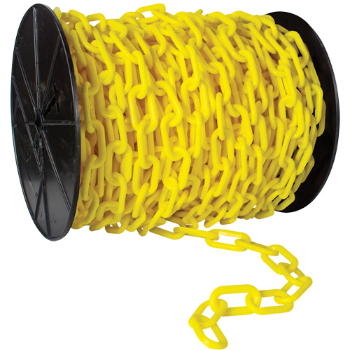 Heavy-Duty Plastic Safety Chain, Green, 2" Link, 120' Length