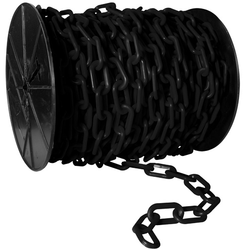 Heavy-Duty Plastic Safety Chain, White, 2" Link, 100' Length