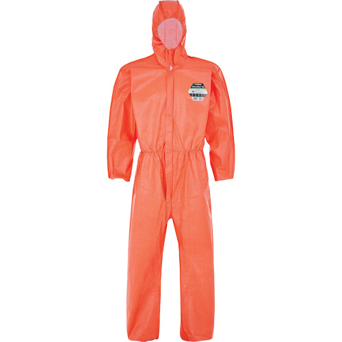 MicroMax® NS Coverall with Elastic Hood, Cuffs, Waist & Ankles, X-Large, Orange, Microporous