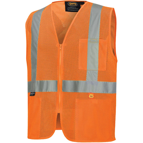 6943 Flame-Resistant Mesh Safety Vest, High Visibility Orange, 5X-Large, Polyester