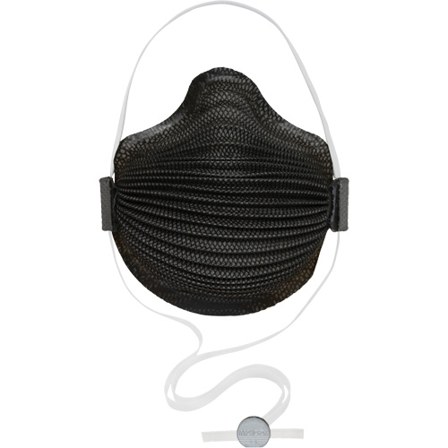 AirWave M Series Black Disposable Masks with SmartStrap® & Nose Flange, N95, NIOSH Certified, Medium/Large