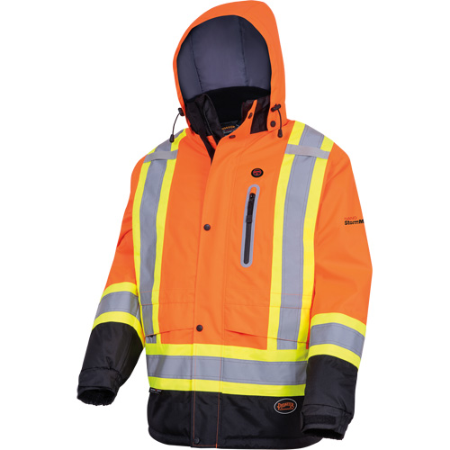5407 Waterproof Insulated Heated Safety Jacket, Men's, Small, High-Visibility Orange