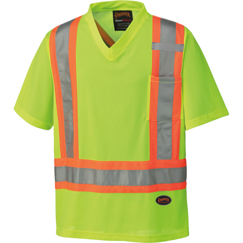 6989 Traffic Micro Mesh T-Shirt, X-Large, High Visibility Lime-Yellow