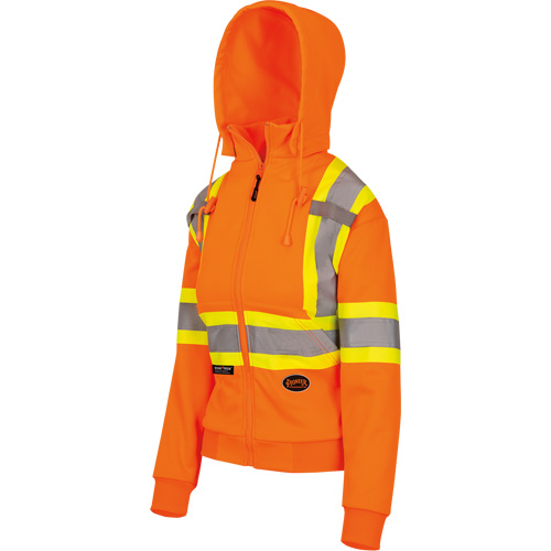 6924W Women's Fleece Hoodie with Zipper, Polyester, 2X-Large, High Visibility Orange