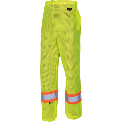 5670 Traffic Safety Pants, Polyester, Medium/Small, High Visibility Lime-Yellow