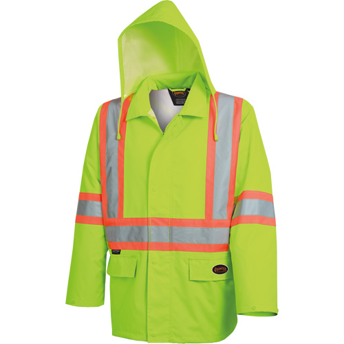 5628 The Rock Waterproof Safety Jacket, Polyester/Polyurethane, High Visibility Lime-Yellow, 3X-Large