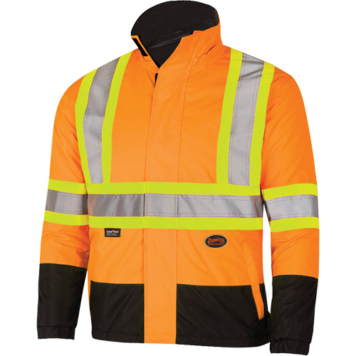5770 Waterproof Reversible Safety Jacket, Polyester/Polyurethane, High Visibility Orange, Large