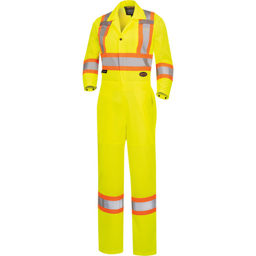5999AW Women's High-Visibility Traffic Safety Coveralls, 3X-Large, High Visibility Lime-Yellow
