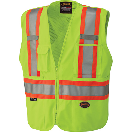 6936 5-Point Tear-Away Safety Vest, High Visibility Lime-Yellow, X-Small, Polyester