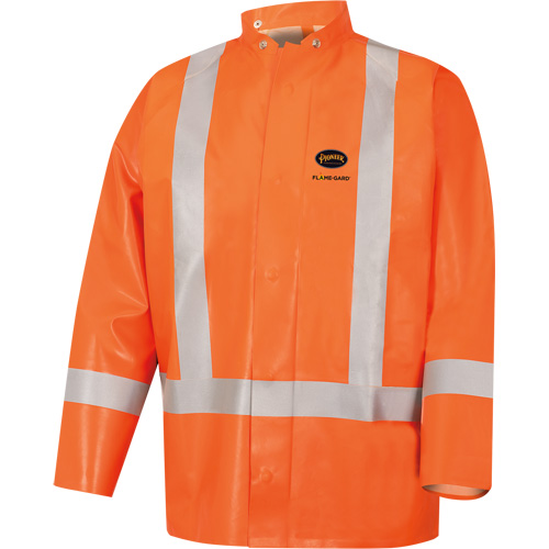 5990J Super Heavy-Duty FR/Arc Resistant Safety Rain Jacket, Large, High Visibility Orange, 11 cal/cm²