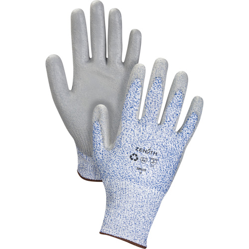 Eco-Friendly Stretch Cut-Resistant Gloves, 9, 13 Gauge, Polyurethane Coated, ASTM ANSI Level A2