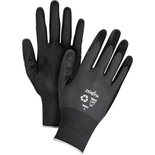 Eco-Friendly Breathable Coated Gloves, 10, Foam Nitrile Coating, 21 Gauge, Nylon/RPET Shell