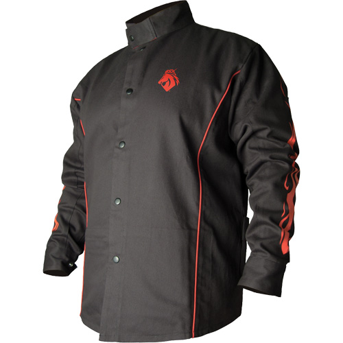 BSX® Contoured FR Welding Jacket, Cotton, X-Large, Black