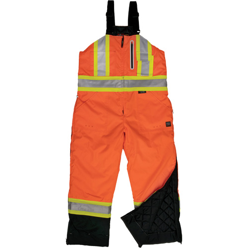 Ripstop Insulated Safety Bib Overall, Polyester, X-Small, High Visibility Orange