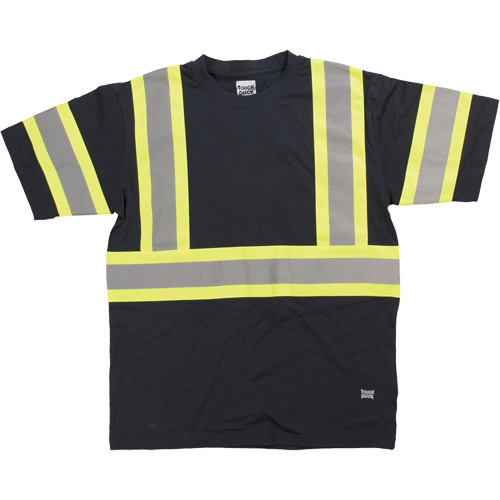 Short Sleeve Safety T-Shirt, Cotton, 2X-Large, Black