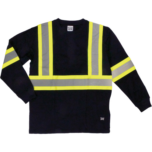 Long Sleeve Safety T-Shirt, Cotton, Large, Black