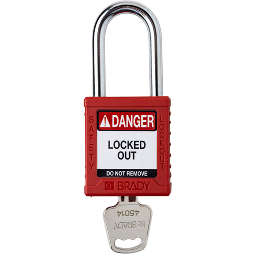 Velocity™ Lockout Padlock, Red, Keyed Different, Nylon, 1-1/2" Width