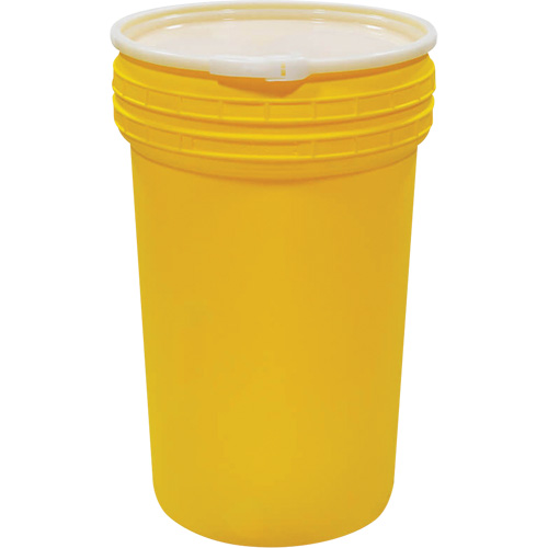 Plastic Lab Pack Nestable Drum with Lever-Lock, 55 US gal., Mobile