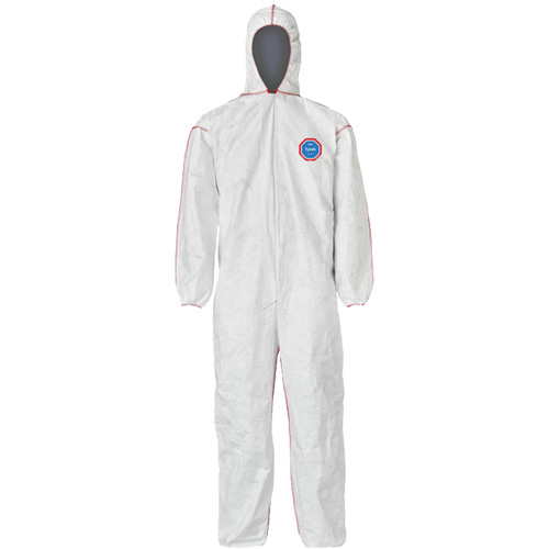 SFR Coveralls with Hood, X-Large, White, Tyvek® 400