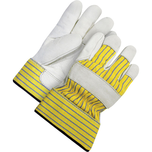 Lined Fitter's Gloves with Safety Cuff, 2X-Large, Grain Cowhide Palm, Acrylic-Pile Inner Lining