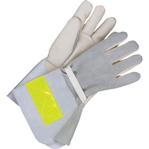 Lined Utility Gloves with 5" Cuff, Grain Cowhide, Size 10