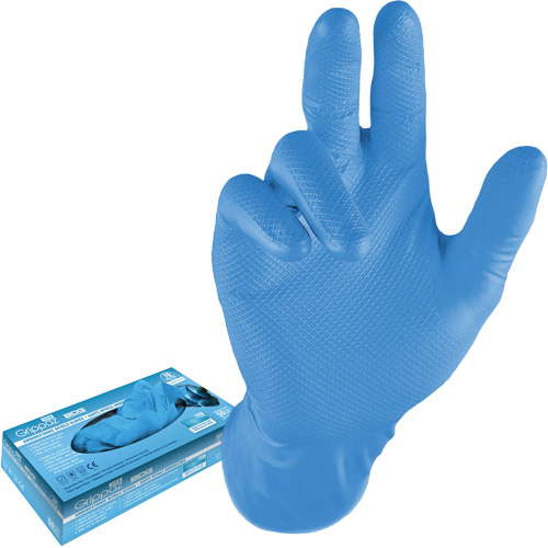 Disposable Gloves, 3X-Large, Nitrile, 8-mil, Powder-Free, Blue
