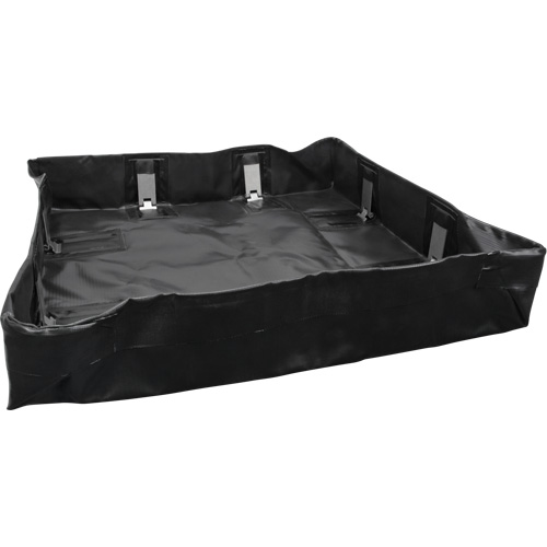 Collapsible Berm, 134 US gal. Capacity, 6' W x 6' L x 6" H, Snap-Up Bracket