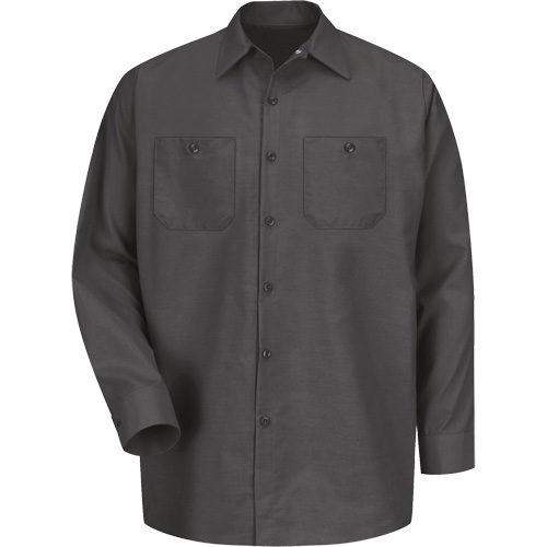 Long Sleeve Industrical Work Shirt, Men's, X-Large, Charcoal