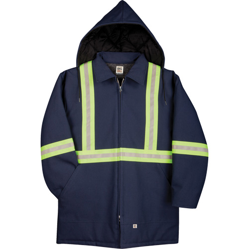 Premium Duck Parka with Reflective Material, Navy Blue, 4X-Large