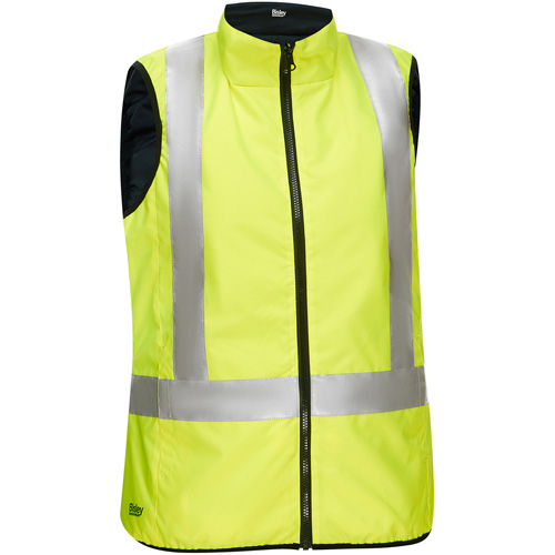 Bisley® X-Back Women's Contoured Reversible Puffer Vest, High Visibility Lime-Yellow, 3X-Large, Polyester