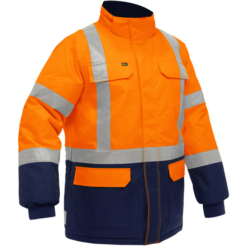 Bisley® X-Back Extreme Cold Jacket with Navy Bottom, Polyester, High Visibility Orange, Small